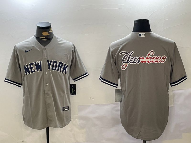 Men New York Yankees Blank Grey Game 2024 Nike MLB Jersey style 102724